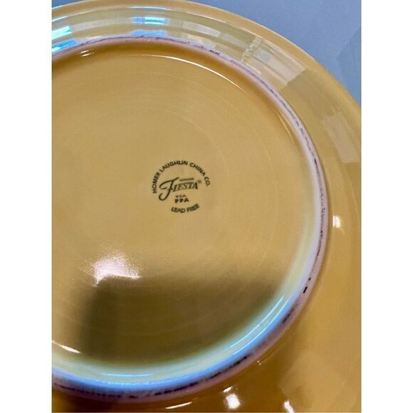 Vintage Fiesta By Homer Laughlin Yellow 10 1/2" Dinner Plate Set Of 2 - Picture 3 of 8